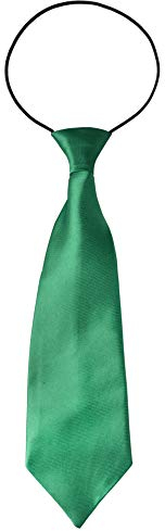 Miobo Corbata para niños con banda elástica flexible, verde, XS
