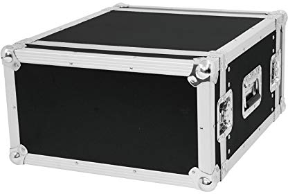 ROADINGER Verstärkerrack PR-2, 6HE, 47cm tief | Flightcase für 483-mm-Geräte (19) | mit mehrschichtig verleimtem Holz, schwarz laminiert