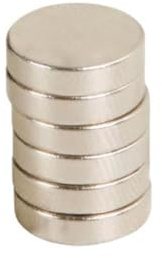 Velleman Ultra starke Neodym-Scheibenmagnete Set 6 Stück, mini runde Magnete Ø12x3 mm mit Nickelbeschichtung, starke Kühlschrankmagnete für Magnettafel Büro Werkstatt Hobby