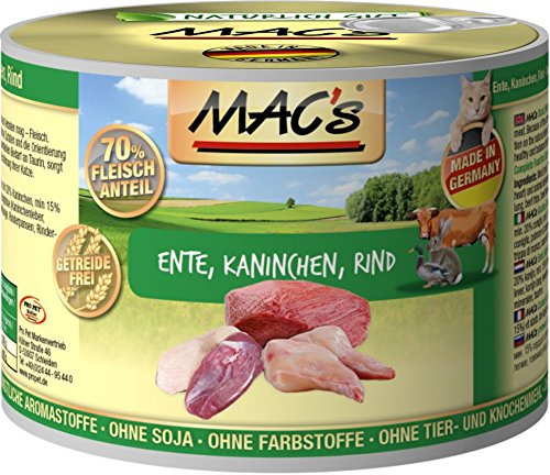 MAC's Cat Ente, Kaninchen & Rind (getreidefrei) 6 x 200 g