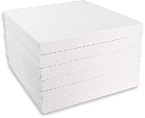 LWR CRAFTS Mini Stretched Canvas 4 X 4 10cm x 10cm Pack of 6