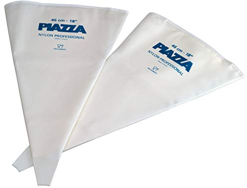 PIAZZA - Sac a Poche Professionali Senza Beccucci - Confezione 2 Sacchetti da 46 cm - Per Realizzare Decorazioni su Dolci, Torte, Cioccolatini e Pasticcini - Riutilizzabili e Resistenti in Nylon