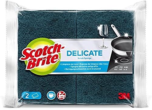 Scotch-Brite Esponja para fregar sin rayar delicada, 2 unidades por paquete