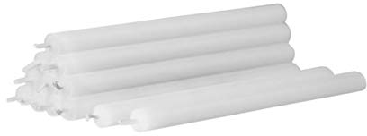 Stoff Nagel Kerzen Set, Wachs, weiß, 18cm
