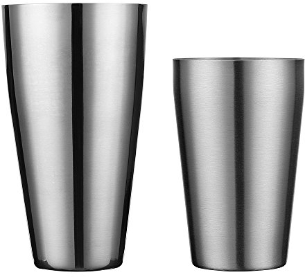 Boston Shaker by QLL, juego profesional de coctelera de acero inoxidable, incluye latas de coctelera sin peso de 20 onzas y 28 onzas