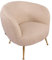 Vintage Line Loungesessel Grassi Cappuccino White Edelstahl Gold-Finish Clubsessel Ledersessel