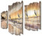Kreative Feder 3-teilige Designer Wandgarderobe Strandspaziergang - Flurgarderobe Wandpaneele Größe 95x60cm aus MDF (Strandspaziergang)