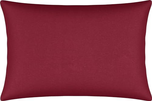 Erwin Müller Kissenbezug, Kissenhülle Single-Jersey Murnau - weinrot Größe 40x60 cm - bügelfrei, strapazierstark, elastisch, mit Reißverschluss