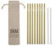 EKM Living Lot de 8 pailles droites en acier inoxydable, dorées, incassables, réutilisables, passent au lave-vaisselle, sans plastique, GmbH (or droit, 8)