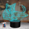 PONLCY 3D Illusion Lampe Katze Led Nachtlicht, 16 Farben Fernbedienung USB Schreibtischlampen, Schlafzimmer Dekoration Tischlampe für Kinder Weihnachten Geburtstag Geschenke