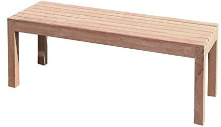 FineHome XXL schöne Gartenbank aus Teakholz Sitzbank nachhaltig bewirtschafteter Plantagenbau 180x45x40cm