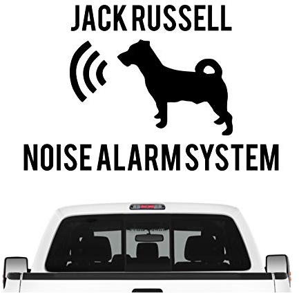 siviwonder Jack Russell Noise Alarmsystem Auto Aufkleber Hund Folie JRT Russel Farbe Gold Metallic, Größe 10cm