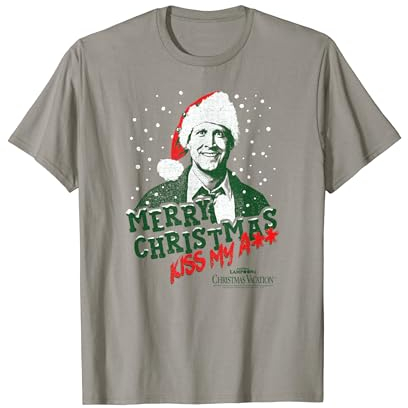 Warner Bros. Christmas Vacation Merry Christmas Weihnachten T-Shirt für Männer, Grau, S