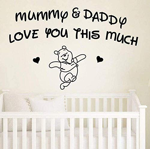 Winnie The Pooh Wandaufkleber Kinderzimmer Home Decals Baby Zimmer Zitate Abnehmbare Vinyl Fenster Dekoration Schriftzug Art Wandbild 57X36Cm