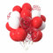 ZYOOO Luftballons Rot Weiße 12 Zoll/30.5 cm Weiße und Rot Ballons mit Konfetti - 50 Stück