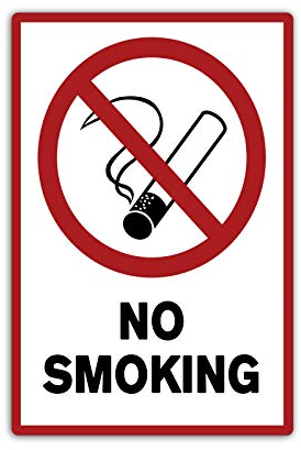 No smoking/rauchen verboten Schild 20 x 30 cm aus stabiler PVC Hartschaumplatte 3mm mit UV-Schutz von STROBO