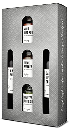Wajos Grill Geschenk Set: 5 Produkte zum Grillen, ein besonderes Geschenk für Frauen oder als Grill Geschenk für Männer