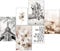 artpin® Moderne Poster Set - Bilder Wohnzimmer Deko Schlafzimmer - Paris Blumen schwarz weiß Beige Bilderwand ohne Rahmen (4x A4 | 2x A5) W14