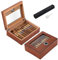 TISFA Zigarren-Humidor, Zigarren-Box mit Hygrometer, Luftbefeuchter und Trennwand, aus Zedernholz, Aufbewahrungsbox für 20–30 Zigarren