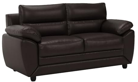 Vente-unique Sofa 2-Sitzer - Kunstleder - Braun - Manoa
