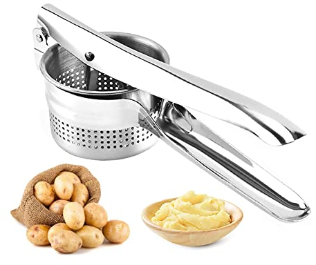NEWLINE NY Stainless Steel Potato Presser Masher Ricer, Commercial Grade Tool to Press Mash Fruit or Food