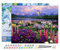 Figured'Art Malen Nach Zahlen Erwachsene Mit Rahmen Blumen und See am Fuße des Berges - Paint by Numbers Basteln DIY Bastelset 40x50cm - Leinwand gespannt auf Holzrahmen