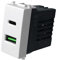 Cargador USB C 3.1A 5V Compatible Con Vimar Plana, 2 en 1, Enchufe USB-A + USB Tipo C, Color Blanco, Carga Rápida