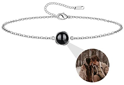 Liskanap Personalisierte Foto Armband mit Bild Projektion Armband im Stein 925 Sterling Silber liebe dich Armband 100 Sprachen für Damen Kreis kugel Denkmal der Liebe Schmuckgeschenk