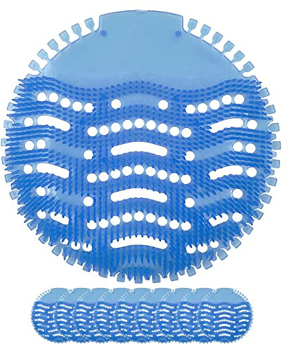 Pack of 10 Urinal Screen Splash Mats, Odour Neutraliser Urinal Splash Guards for Men’s Toilet, Scented Toilet Deodoriser (x10 Ocean Mist Blue)