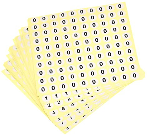 sourcing map 0 to 9 Number Stickers Number Label Self Adhesive Marked Sticker 13mm/0.5 for Classification, Pack of 20