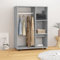 Norheim Garde-Robe à Vêtements, Armoire Penderie Chambre d'Adulte à Roues, Portable - Gris Béton 80x40x110 cm