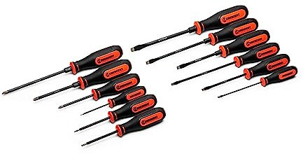 Crescent 12 Pc. Diamond Tip Dual Material Screwdriver Set with Phillips, Slotted, and Torx Screwdrivers - CDT12PCSET