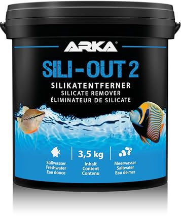Silikatentferner Aquarium – ARKA Sili-Out 2 – 5 L / 3,5 kg – entfernt Silikat, Phosphat & Gelbstoffe – stabilisiert Wasserwerte ohne pH-Schwankung – für Meer- & Süßwasser – inkl. Filterbeutel