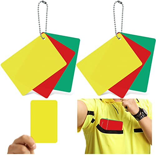 Qunclay 2 Sets 2/6/12 Sets Soccer Referee Cards Yellow Red and Green Card