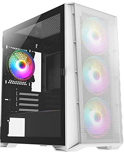 X= Air Mesh White ARGB Micro ATX Tempered Glass Esports PC Gaming Case