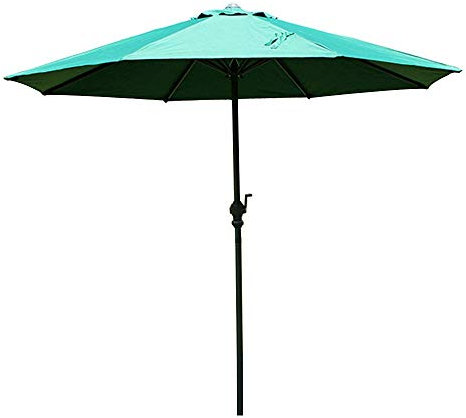 CHEMYO Parasol de Jardin extérieur | 2,7 m | avec manivelle/Rond/Protection UV/Anti-Pluie légère, Pare-Soleil Compact pour Plage/Gazebo/Balcon/terrasse/Table Basse/pêche/marché sans Base (Vert)