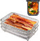 Air Fryer Racks 3 Layer Stackable Dehydrator Stainless Steel Basket Tray Racks Ninja Dual Air Fryer Accessories for AF300UK Salter/Instant/EMtronics Double Drawer Fryers DZ201 DZ401 Dual