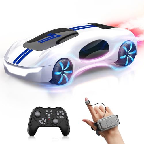 AEROQUEST Ferngesteuertes Auto Spielzeugauto,Aufladbar Gestensensor RC Stunt Auto mit Licht und Sprühen,2,4 GHz RC Drift Spielzeugauto Geschenk für Kinder ab 6 7 8 9 10+ Jahre Jungen Mädchen