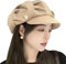 WANYIG Barrett Cap Damen Wolke Stil Baskenmütze Beret Polyesterfaser Persönlichkeiten Barette Frauen mit Visier für Frühling/Herbst/Winter Kopfumfang 55-60CM (Khaki)