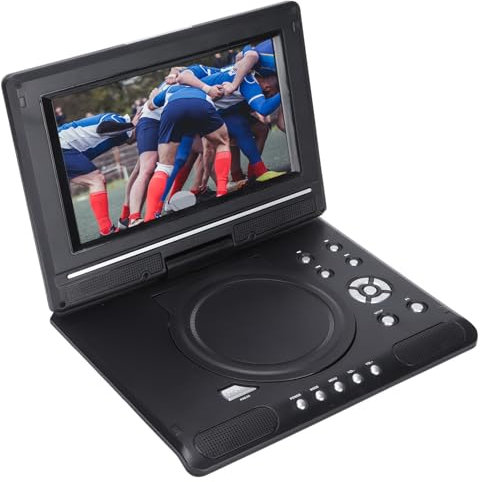 Lecteur DVD Portable 8,5 avec écran Pivotant 6,8, Batterie Rechargeable 5 Heures, Lecteur DVD de Voiture, Support CD/DVD/Carte SD/USB, Régions Gratuites, Deux Haut-parleurs