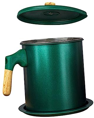BRIGHTFUFU Homemade Fat Separator Fat Separator jug Container Frying Cup mesh Gravy Separator Kitchen Stainless Steel Grease Strainer