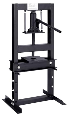 DKIEI 6 Ton Hydraulic Press, Hydraulic Floor Workshop Press, Height Adjustable, Up to 450mm Working Range, Heavy Duty Standing Press for Workshop Garage(Black)