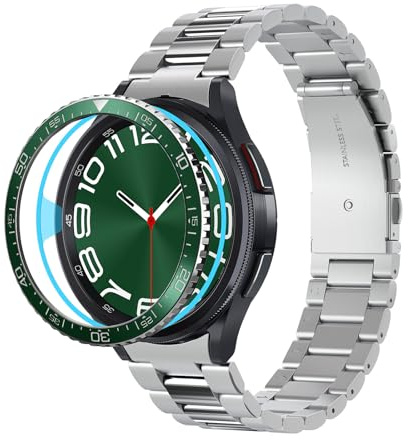 Spigen Bezel Tune Entwickelt für Samsung Galaxy Watch 6 Classic 47mm Lünette Ring Kleber Abdeckung (2023) - Grün