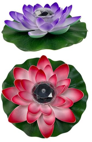 OSALADI 2stücke Solar Lotus Form Wasser Schwimmende Lampe Romantische Solarlaterne Für Teich Garten Energiesparend Langlebig Für Stimmungsvolle Nächte