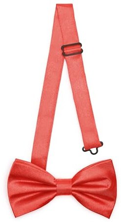 Ladeheid Elegante Herren Fliege - Hochwertig, Glänzend, Verstellbar, Perfekt für Hochzeit, Party, Büro. Ideal für Männer, Frauen, Teenager BMS (12cm x 6cm, Rot)
