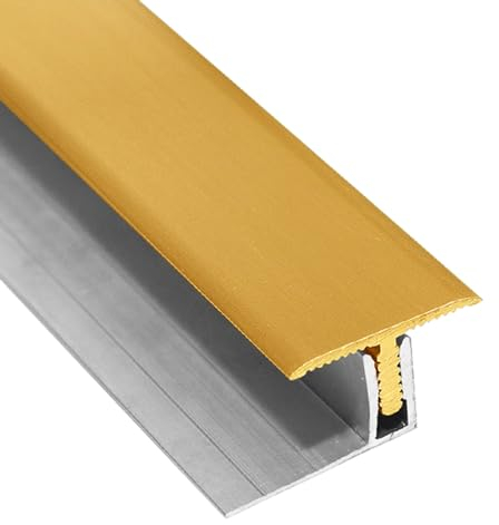 Übergangsprofil Schwellenverkleidung aus Messing mit Aluminiumschiene, Höhenverstellbarer Laminatboden-Übergangsstreifen, Türschwellen-Lückenabdeckung in T-Form (Color : Style1)