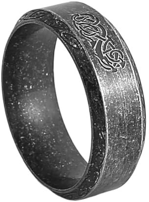 TQWSVUM Männer Frauen Wikinger Drachen Ring - Nordic Vintage 8MM Edelstahl Keltischer Drachen Ehering Ring - Paar Mittelalter Hip Hop Gothic Tier Amulett Schmuck(10)