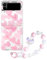 YEPO For Samsung Galaxy Z Flip 3 Case Women, Clear Phone Case Protection and Hand Strip Loop, Pink Heart Girly Cute Side Soft Slim Shockproof Protective Mobile Cover for Samsung Galaxy Z Flip 3