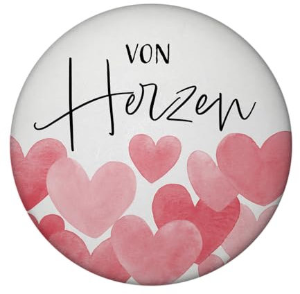 Herzen Magnet mit Flaschenöffner rund mit Spruch Von Herzen Danke Gastgeschenk Hochzeit Liebe für Brautpaar Muttertag für Mutter mit Zuneigung