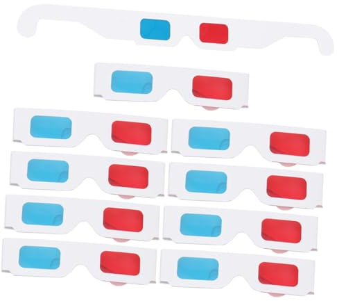 MOLUCKFU 10 Stück 3 3D Film Brillen Requisiten 3D Brillen Requisiten Rot Und 3D Filme Brille Papier 3D Film Brille 3D Film Betrachtungsbrille 3D Brille 3D Betrachtungsbrille